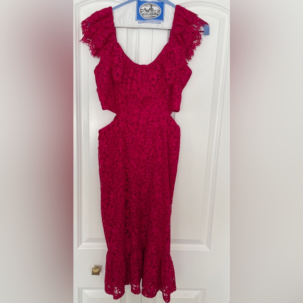 Express Lace Dress in Vibrant Pink
